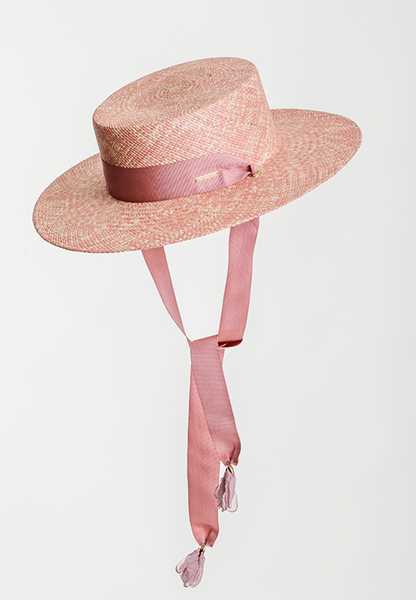 MPXA ROMA- PINK STRAW HAT with pink strap