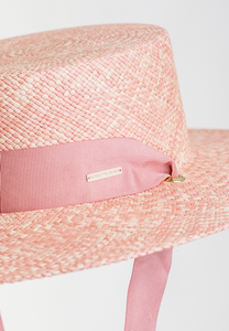 MPXA ROMA- PINK STRAW HAT with pink strap