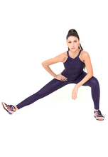 Load image into Gallery viewer, BeFit Halter Jumpsuit - Purple Pattent