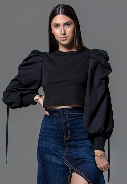 AxMJB - Black Crop Top