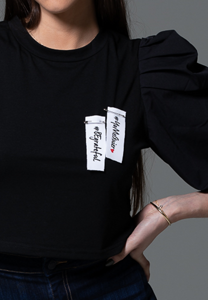 AxMJB - Black Crop Top