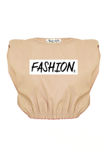 Load image into Gallery viewer, FASHION - Nude Padded Crop Tee