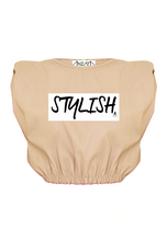Load image into Gallery viewer, STYLISH - Nude Padded Crop Tee