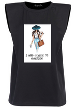 Load image into Gallery viewer, Coffee to Function - Black Padded Muscle Tee