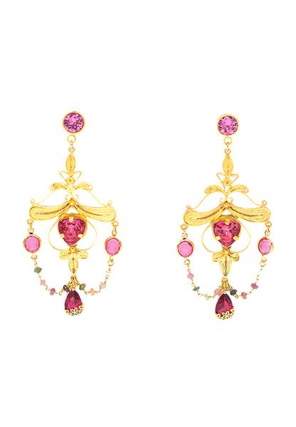 FVxA PINK CRYSTAL EARRINGS