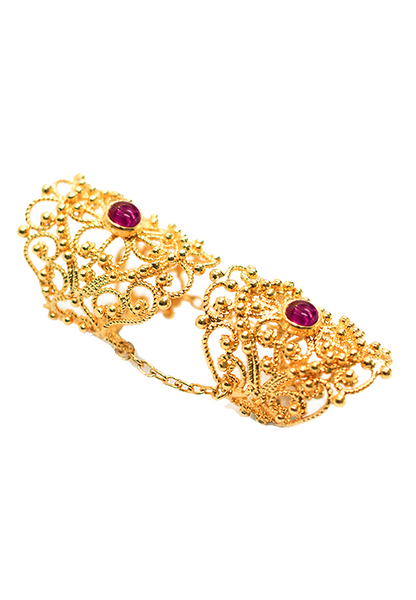 FVxA RED CRYSTAL DOUBLE RING