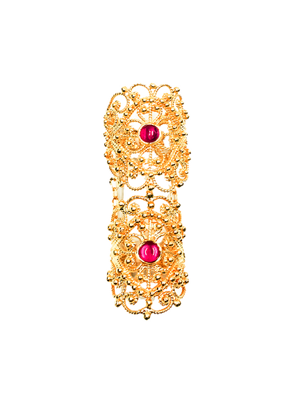 FVxA RED CRYSTAL DOUBLE RING