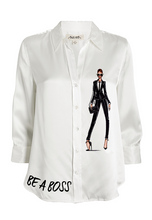 Cargar imagen en el visor de la galería, BOSSY Satin Button-Down Blouse