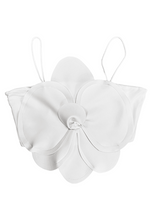 Load image into Gallery viewer, Flower Crop Top - White