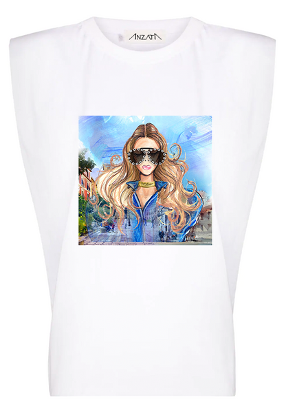 AxMJB - White Padded Top