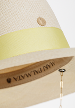 Cargar imagen en el visor de la galería, MPXA MUNICH - YELLOW STRAW HAT with gold chain