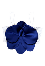 Load image into Gallery viewer, Flower Crop Top - NAVY BLUE