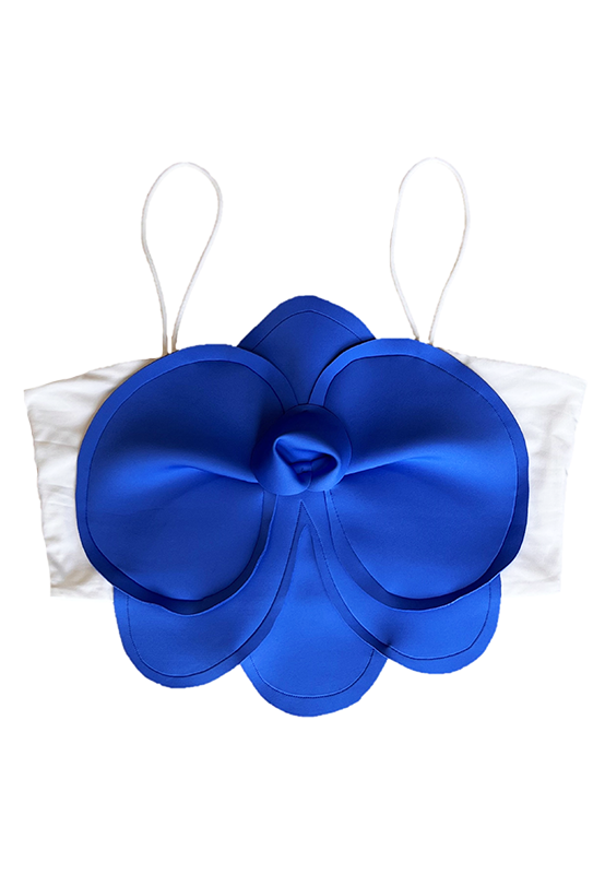 Flower Crop Top - PERIWINKLE BLUE