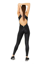 Load image into Gallery viewer, BeFit Halter Jumpsuit - Glossy Black