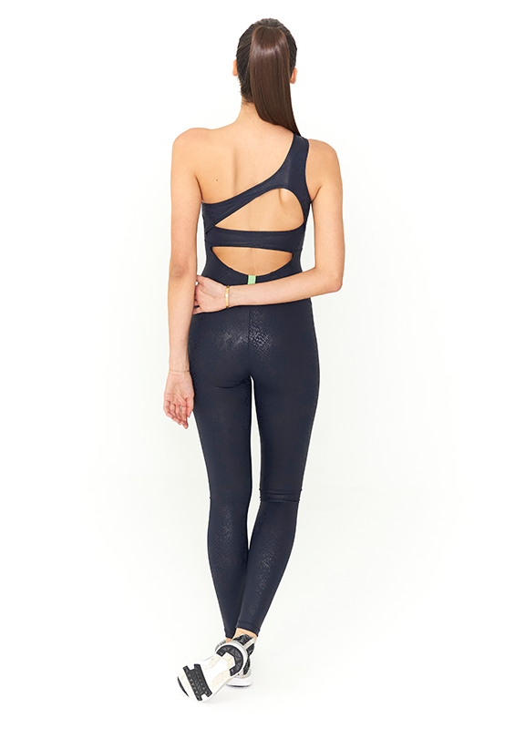 BeFit One-Shoulder Jumpsuit - Blue Snake – Shopping with Claudia BeFit One-Shoulder Jumpsuit - Blue Snake – Shopping with Claudia
