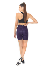 Cargar imagen en el visor de la galería, BeFit High Waisted Biker Shorts - Glossy Purple