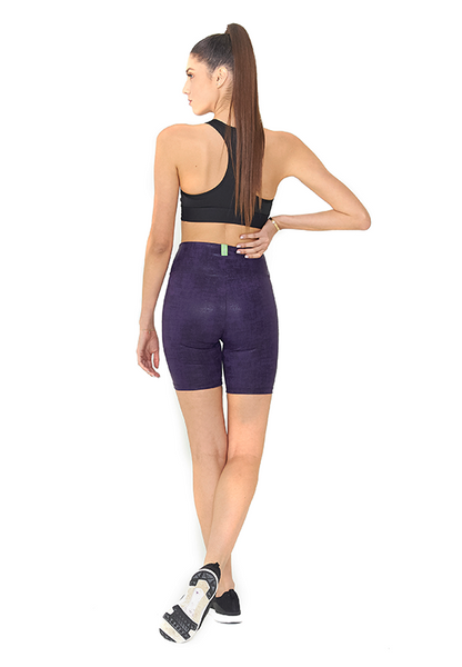 BeFit High Waisted Biker Shorts - Glossy Purple