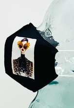 Cargar imagen en el visor de la galería, AFM Animal Print Fashion Black Face Mask