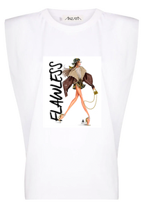 FLAWLESS - White Padded Muscle Tee