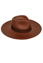 Load image into Gallery viewer, MPXA RAIKA - EXPRESSO BROWN STRAW HAT with gold chain
