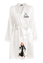 Load image into Gallery viewer, Satin 3/4 ZODIAC Robe - Sassy, Style, Love &amp; Pink