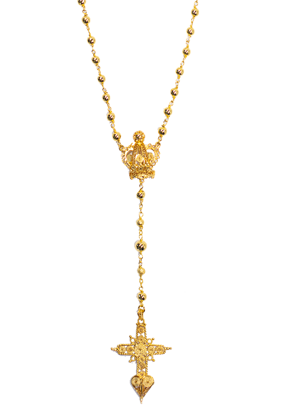 FVxA CROSSED CROWN ROSARY STYLE NECKLACE Shopping with Claudia