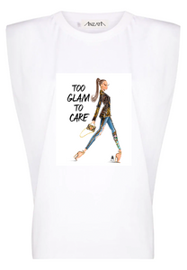 TOO GLAM - White Padded Muscle Tee