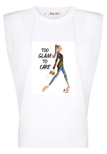 TOO GLAM - White Padded Muscle Tee