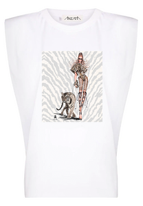 TIGER LIGHT - White Padded Muscle Tee
