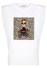 Load image into Gallery viewer, Animal Print - White Padded Muscle Tee