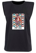 Load image into Gallery viewer, FREE SOUL - Black Padded Muscle Tee