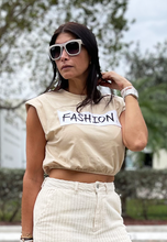 Load image into Gallery viewer, STYLISH - Nude Padded Crop Tee