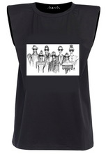 Load image into Gallery viewer, SQUAD - Black Padded Muscle Tee