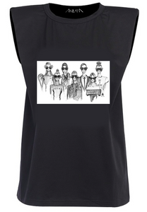 SQUAD - Black Padded Muscle Tee