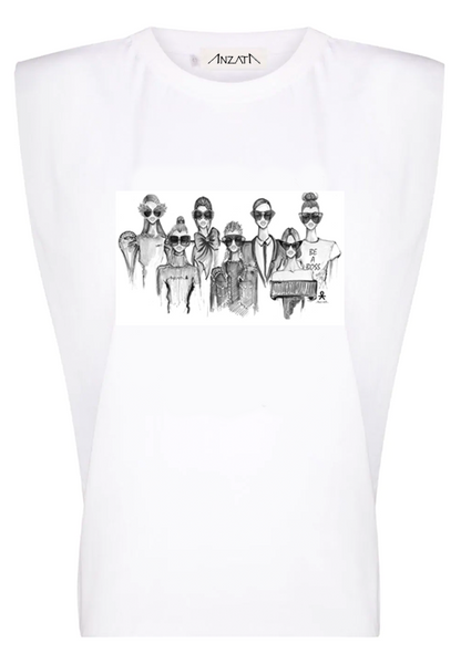 SQUAD - White Padded Muscle Tee