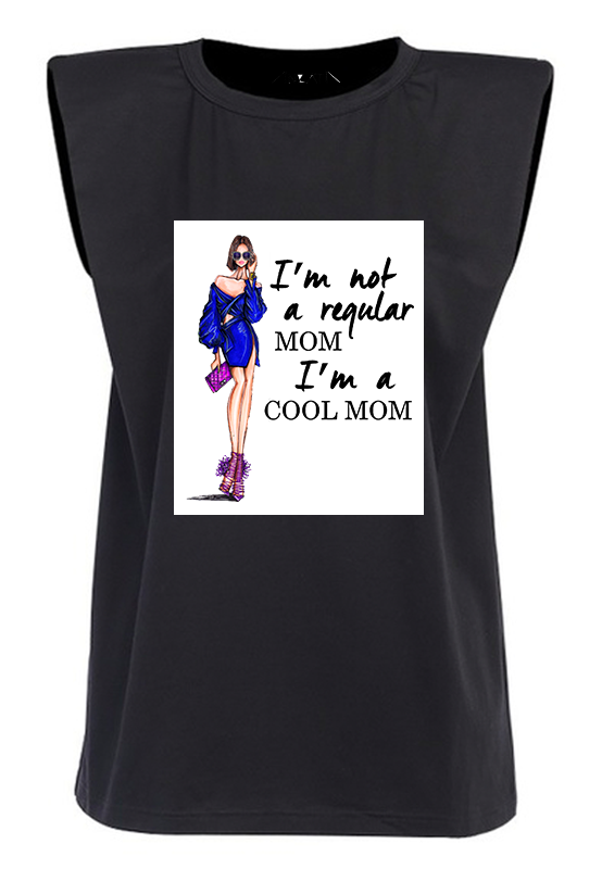 Cool Mom Dress - Black Padded Muscle Tee