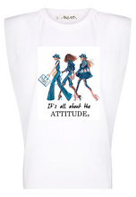 Load image into Gallery viewer, ATTITUDE DENIM - White Padded Muscle Tee