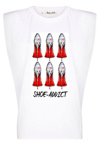 # Shoe-Addict - White Padded Muscle Tee