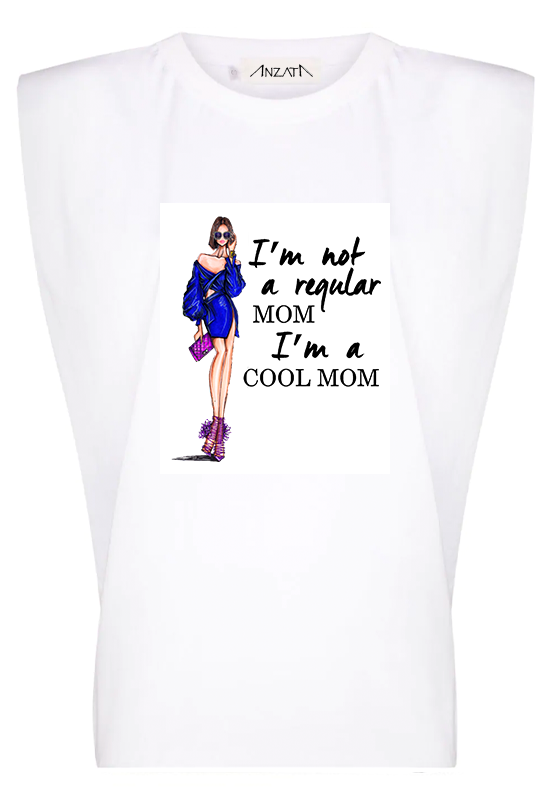 Cool Mom Dress - White Padded Muscle Tee